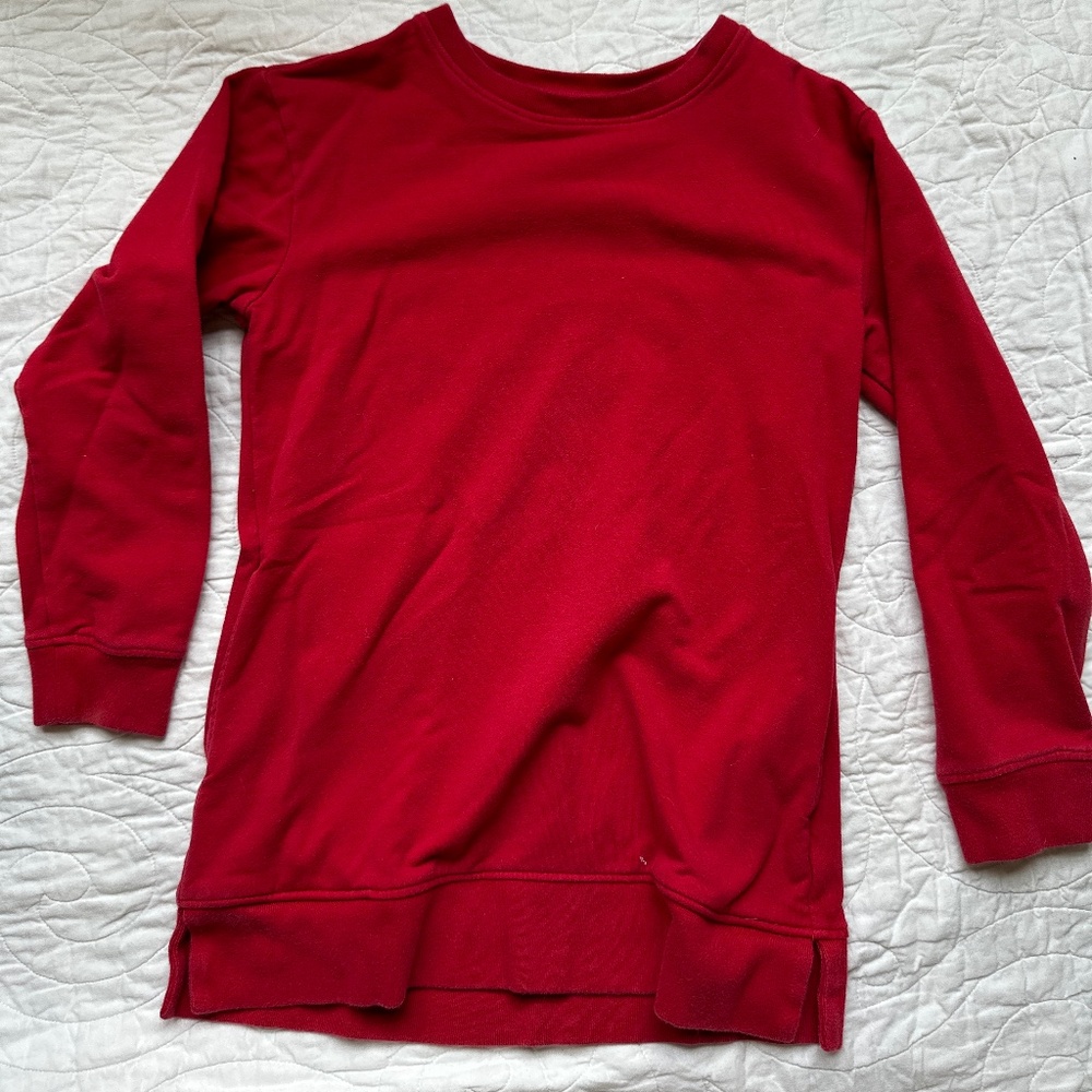 Primary Red Tunic Sweatshirt top - Kids size 6-7
